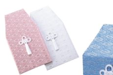 白とピンクとライトブルーの3種類のお骨箱カバー